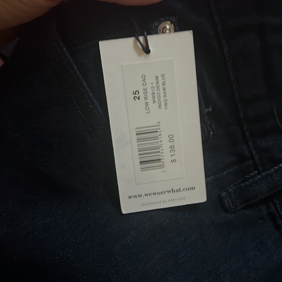 WEWOREWHAT Dark Blue Low Rise Dad Jeans size 25 - Picture 5 of 6